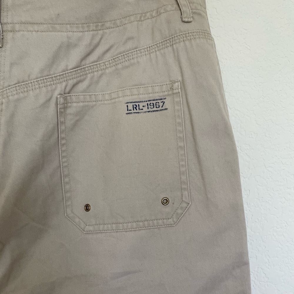 RALPH LAUREN cotton beige pants cream cropped tan - Picture 2 of 10